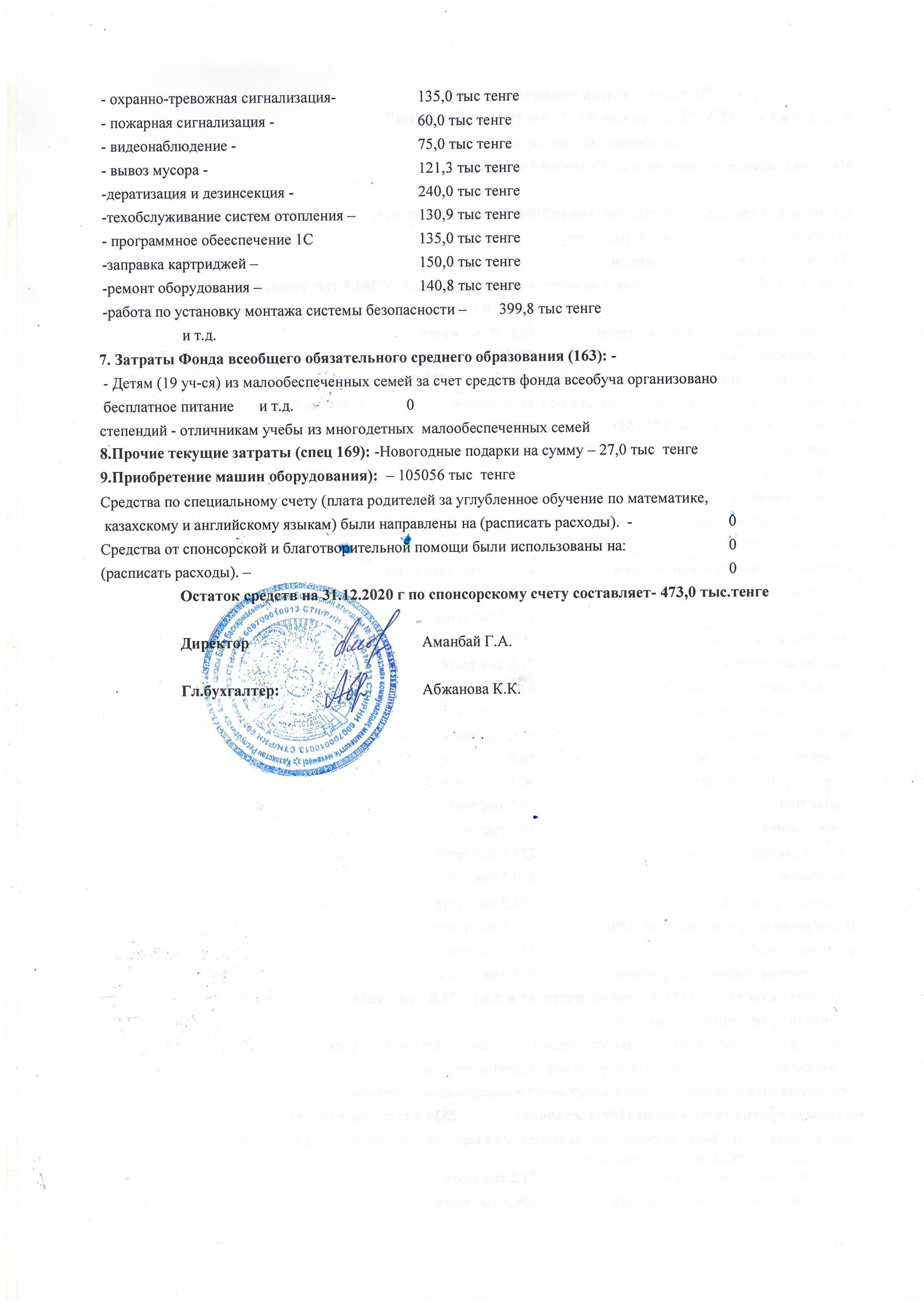 Statement of income and expenses за 4 квартал
