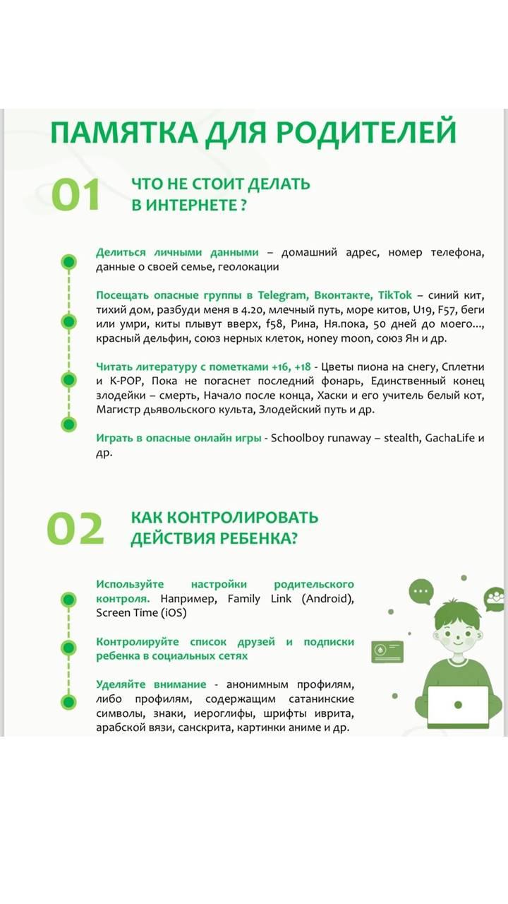 Памятка для родителей. Правила поведения в сети